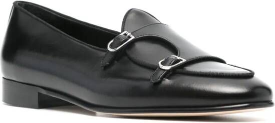 Edhen Milano Brera leather monk shoes Black