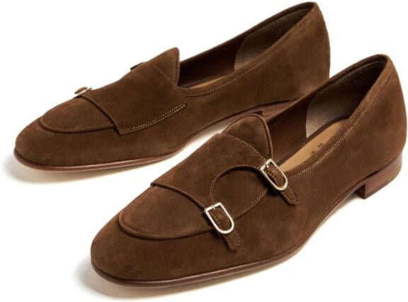 Edhen Milano Brera suede monk shoes Brown