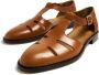 Edhen Milano cut out-detail leather sandals Brown - Thumbnail 2