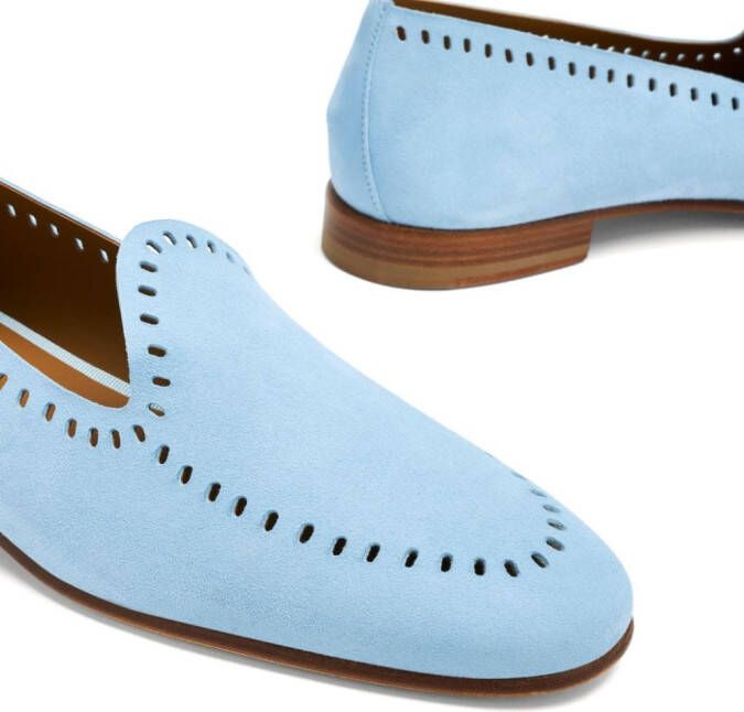 Edhen Milano cut-out suede loafers Blue