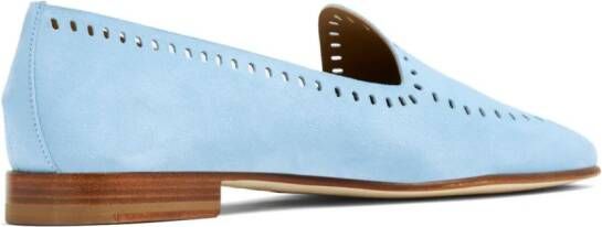 Edhen Milano cut-out suede loafers Blue
