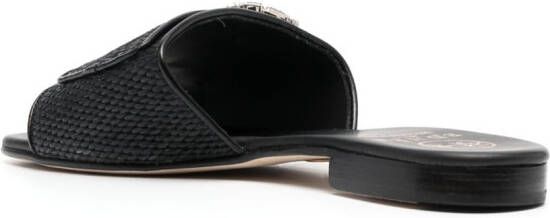 Edhen Milano double-buckle flat sandals Black