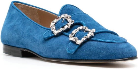 Edhen Milano double-buckle suede loafers Blue