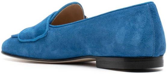 Edhen Milano double-buckle suede loafers Blue