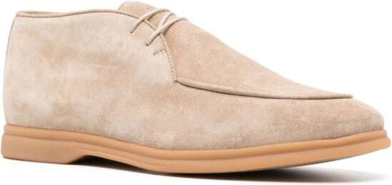 Eleventy almond-toe suede derby shoes Neutrals