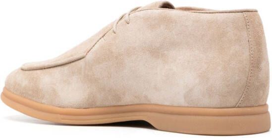 Eleventy almond-toe suede derby shoes Neutrals