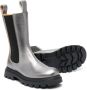 Eleventy Kids metallic-finish leather ankle-boots Grey - Thumbnail 2