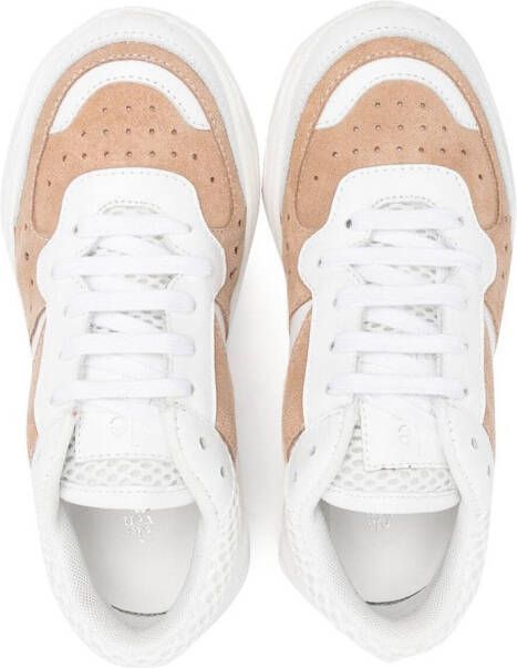 Eleventy Kids panelled lace-up sneakers White