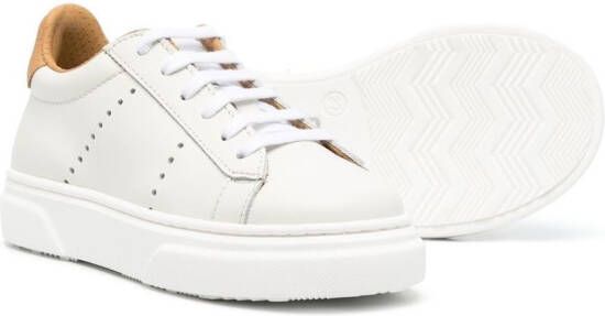 Eleventy Kids perforated leather trainers Neutrals