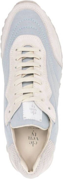Eleventy logo-patch panelled sneakers Blue