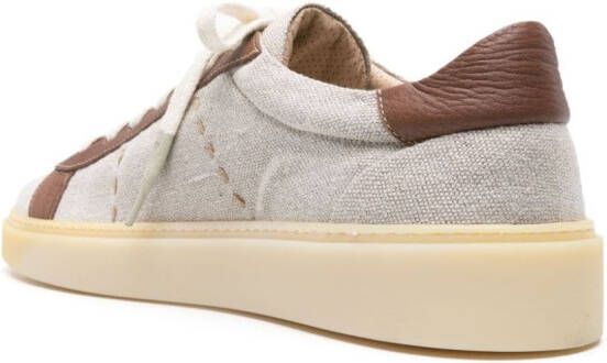 Eleventy panelled canvas sneakers Neutrals
