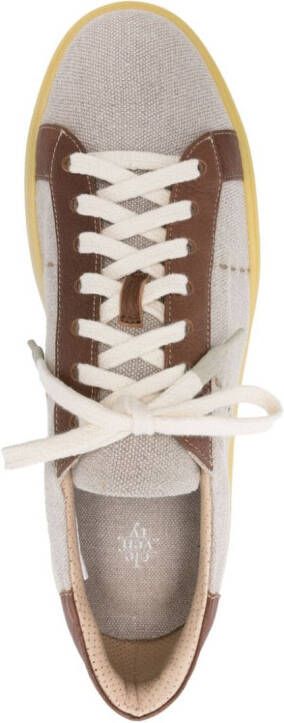 Eleventy panelled canvas sneakers Neutrals
