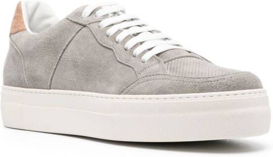 Eleventy suede lace-up sneakers Grey
