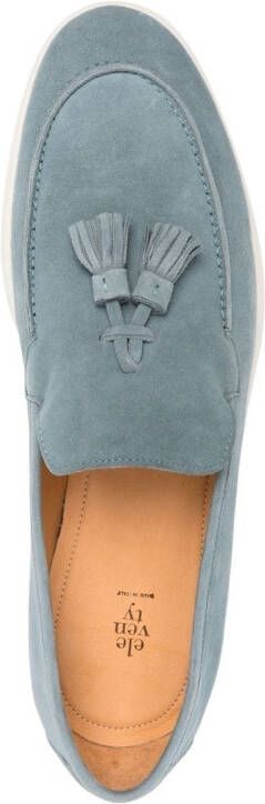 Eleventy tassel-detail almond-toe loafers Blue
