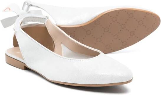 Eli1957 bow-detail leather ballerina shoes Grey