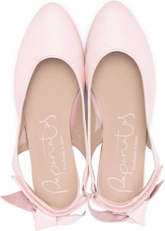 Eli1957 bow-detail leather ballerina shoes Pink