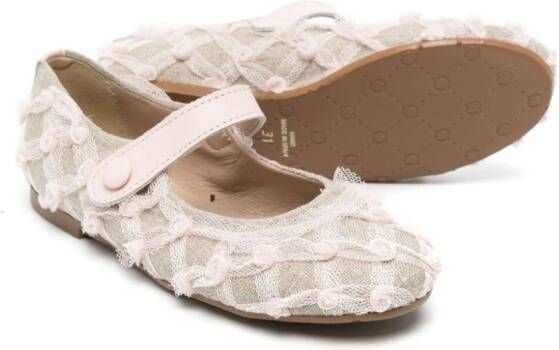 Eli1957 floral-appliqué ballerina shoes Neutrals