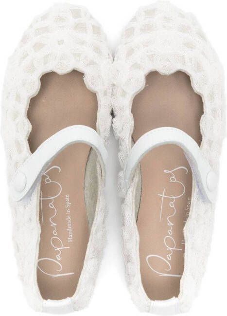 Eli1957 floral-appliqué ballerina shoes White