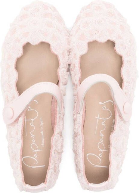 Eli1957 floral lace-appliqué ballerina shoes Pink