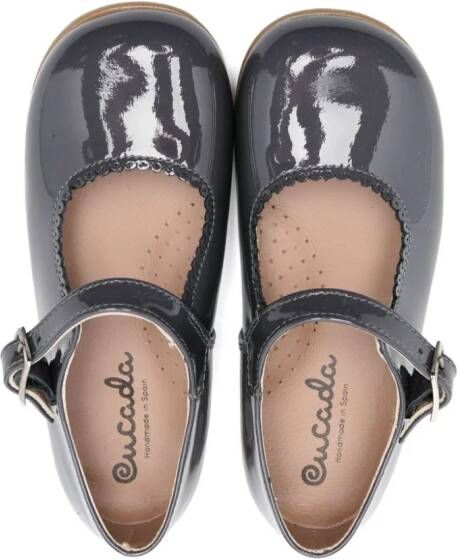 Eli1957 patent-finish leather ballerina shoes Grey