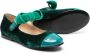 ELIE SAAB JUNIOR bow-detail velvet ballerina shoes Green - Thumbnail 2