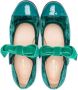 ELIE SAAB JUNIOR bow-detail velvet ballerina shoes Green - Thumbnail 3