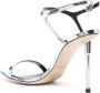 Elisabetta Franchi 10mm metallic leather sandals Silver - Thumbnail 3