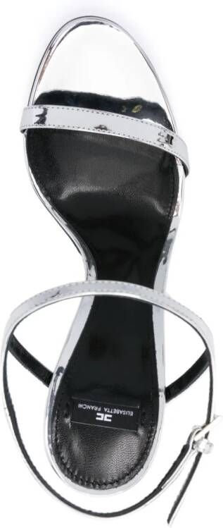 Elisabetta Franchi 10mm metallic leather sandals Silver
