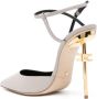 Elisabetta Franchi 115mm logo-heel leather pumps Grey - Thumbnail 3