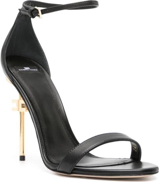 Elisabetta Franchi 115mm logo-heel leather sandals Black