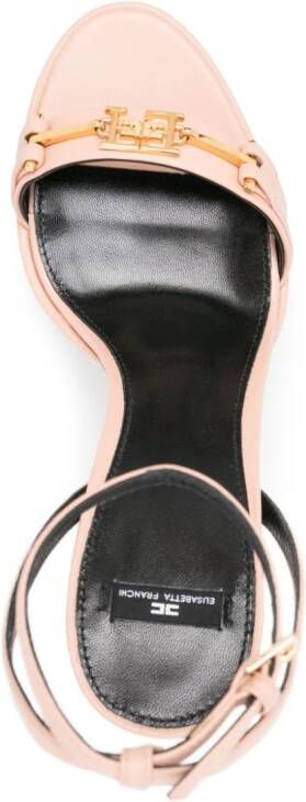 Elisabetta Franchi 145mm platform leather sandals Pink