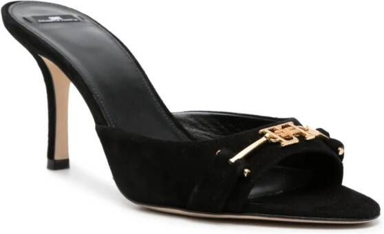 Elisabetta Franchi 80mm logo-plaque sandals Black