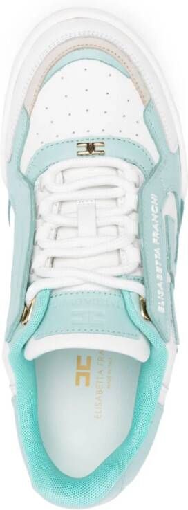 Elisabetta Franchi appliqué-logo leather sneakers White