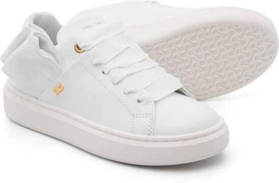 Elisabetta Franchi La Mia Bambina bow-detail leather sneakers White