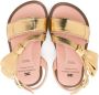 Elisabetta Franchi La Mia Bambina bow-detailing metallic sandals Gold - Thumbnail 3