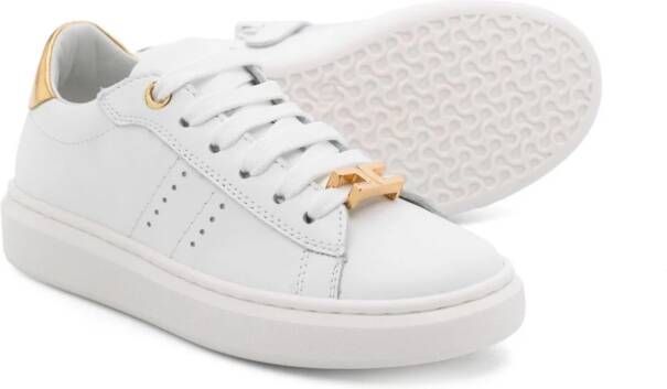 Elisabetta Franchi La Mia Bambina lace-up leather sneakers White