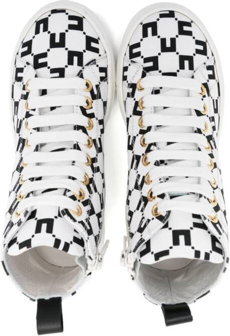 Elisabetta Franchi La Mia Bambina monogram-pattern sneakers White