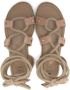 Elisabetta Franchi La Mia Bambina tie-fastening leather sandals Neutrals - Thumbnail 3
