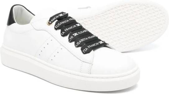 Elisabetta Franchi La Mia Bambina zip-detail leather sneakers White