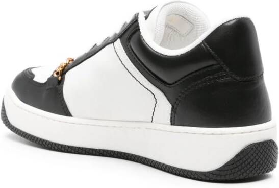 Elisabetta Franchi logo-embroidered leather sneakers White