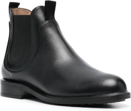 Emporio Armani ankle leather boots Black