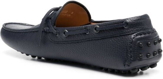 Emporio Armani bow-detail leather loafers Blue