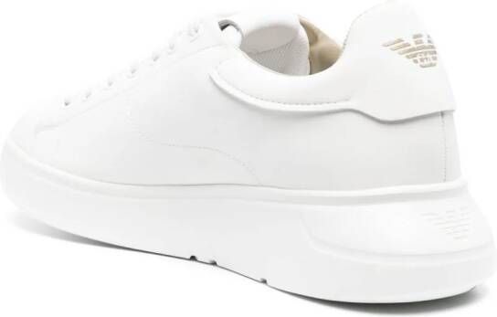 Emporio Armani calligraphy-print leather sneakers White