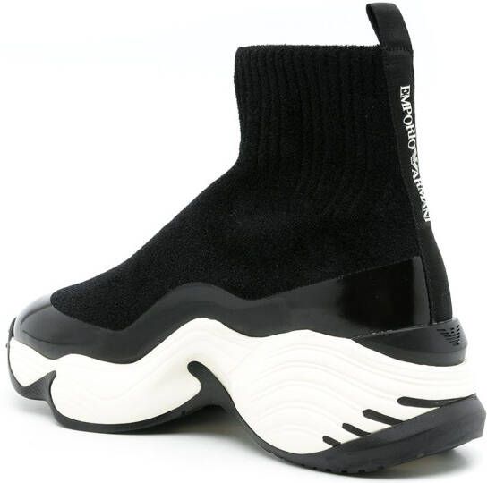 Emporio Armani chunky-sole sock sneakers Black