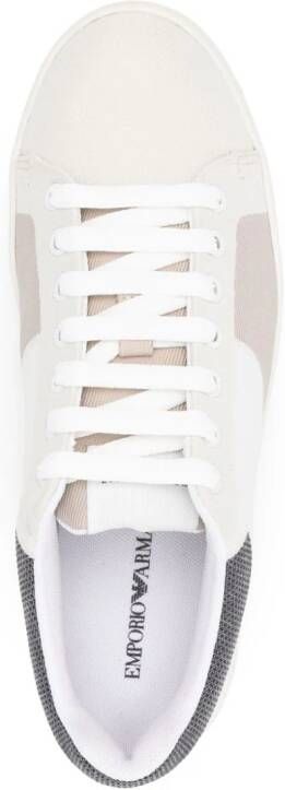 Emporio Armani colour-block lace-up sneakers Neutrals