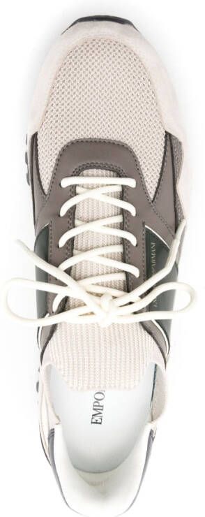 Emporio Armani colour-block logo-print sneakers Neutrals