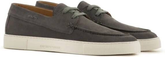 Emporio Armani Crust leather lace-up shoes Black
