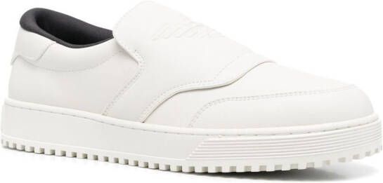 Emporio Armani embossed-logo slip-on sneakers White
