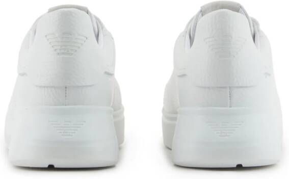 Emporio Armani grained-leather sneakers White