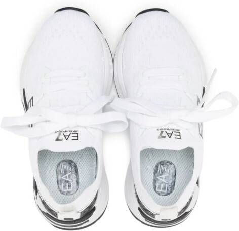 Emporio Armani Kids Crusher Distance knitted sneakers White